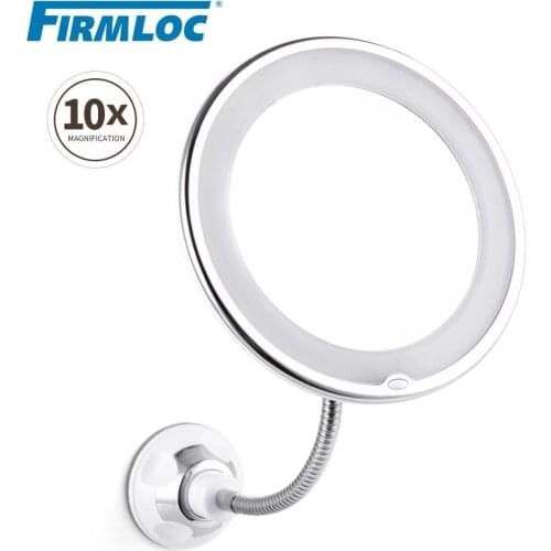 Firmloc Extendable LED 10X Magnifying Bathroom Wall Mounted Mirror Mural Light Vanity Makeup Bathroom Mirror Smart Mirror