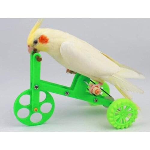2021 Funny Parrot Bike Toy Birds Training Plaything Supplies Educational Interactive Props for Parakeet Cockatiel Conure