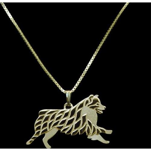 Women Pendant Leaping Australian Shepherd Necklace Trendy