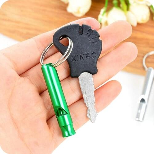 1pcs Whistles Camping Hiking Survival Whistle Whistle Keychain Small Size Aluminum Emergency Whistle Outdoor EDC Tools Train