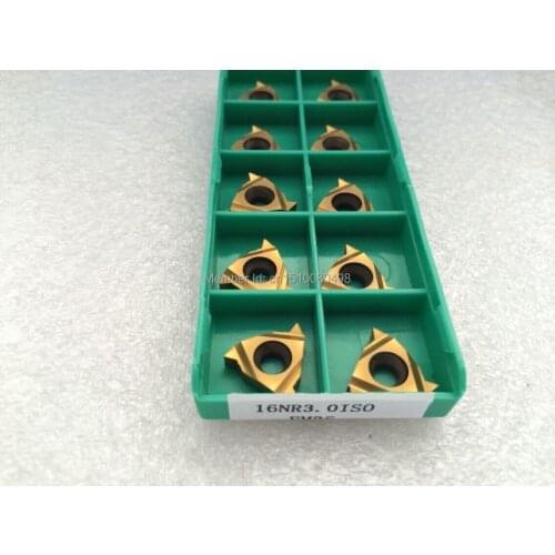 10pcs 16NR 3.0ISO Indexable Tungsten Carbide Threading Lathe Inserts for Threaded Lathe Holder