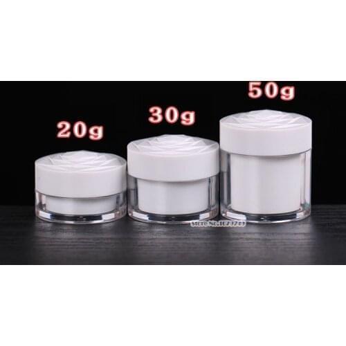 20g/ml 30g/ml 50g/ml Acrylic jars with White Rose cap cosmetics Cream Jars Cosmetic cream bottle jar 200pcs/lot