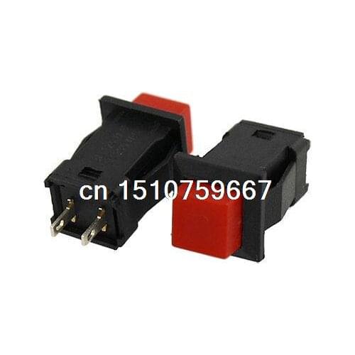 20pcs Red Cap Square Momentary N/O OFF-(ON) Car Boat 3V/6V/9V/12V Push Switch