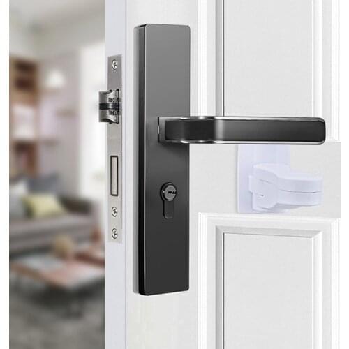 4PCS/Pack Baby Safety Lock Door Lever Locks Security Toddler Proof Doors Adhesive Levers Handle Compatible Children Supplies