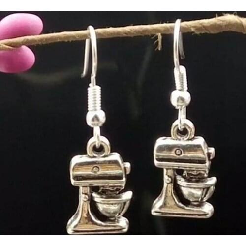 5Pair Wholesale Fashion Jewelry Vintage Cute Kitchen Mixer Charm Dangle Earrings For women Baking Cooking gifts