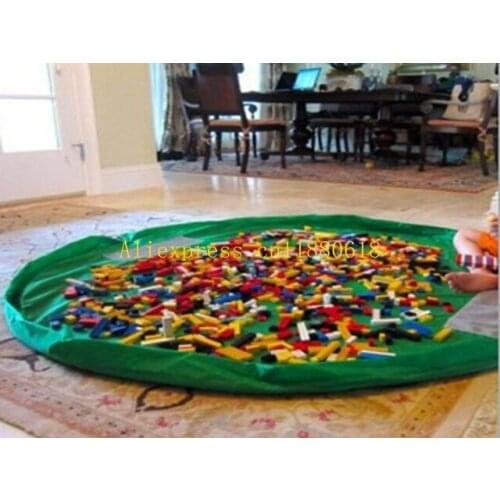 50pcs Free Shipping 100cm Portable Kids Toy Storage Bag Play Mat Toys Organizer Bin Box Fashion Practical Storage Bags