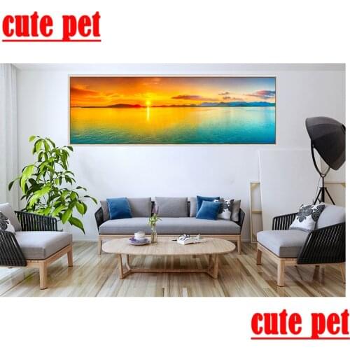 Large Sunset seascape Diamond Painting diy painting CrossStitch5d full diamond painting embroidery 3d wallpaper Home Wall Decor