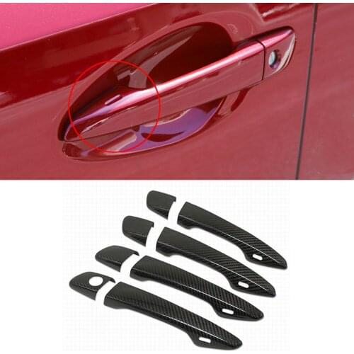 Auto Exterior Carbon Fiber Made Door Handle Cover Sticker Decorations Overlay Trim For Lexus CT w/ Intelligent Key 2011-2019