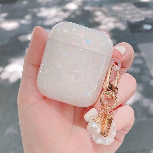 Luxury Shell Pattern For AirPods 1 2 Headphone Case Silicone Colorful Milky Shell Wireless Bluetooth Earphone Charging Box Cover