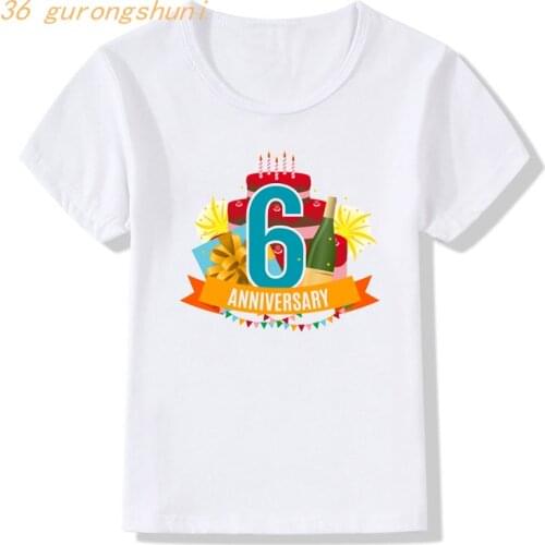 Children T-shirt Kids T Shirt for Boys Happy Birthday Kid Girls Clothes Tshirt Girl Number 3 4 5 6 7 8 9 Anniversaty Graphic Tee