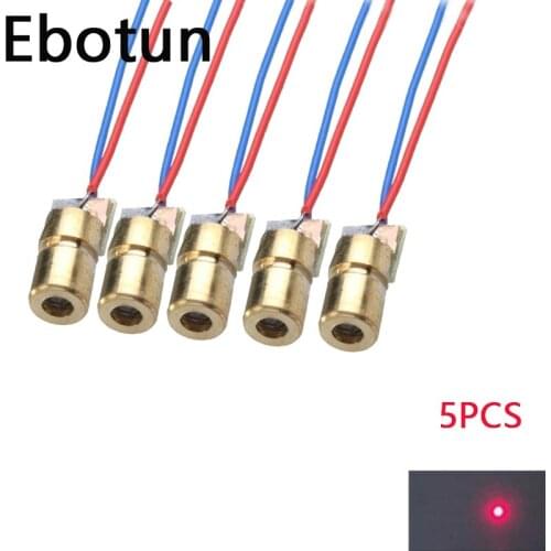 For 5PCS 5V 650nm 5mW Adjustable Laser Dot Diode Module Red Sight Copper Head Mini Laser Pointer