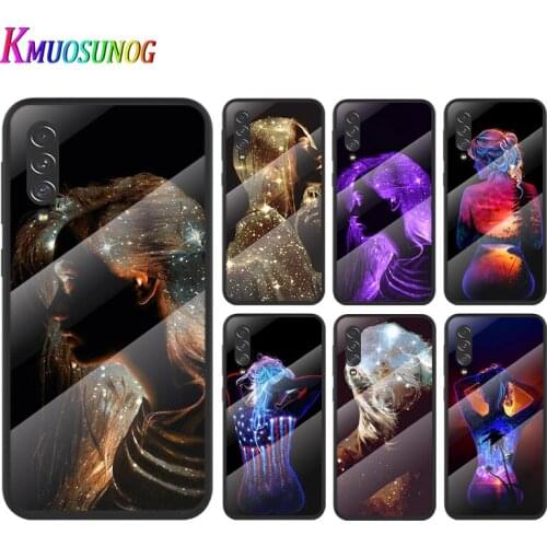 Sexy fluorescent art For Samsung Note 20 10 9 8 Ultra Lite Plus 5G A70 A50 A40 A30 A20 A10 Tempered Glass Phone Case