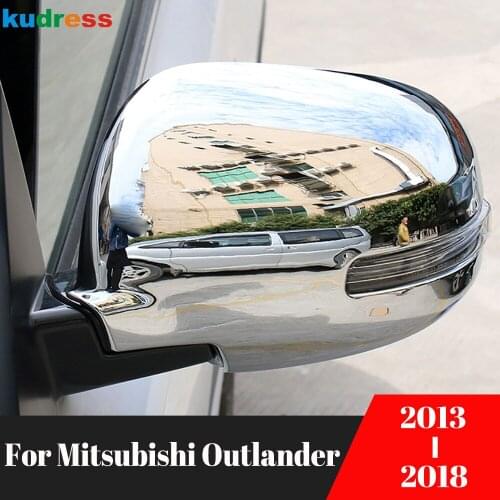 For Mitsubishi Outlander 2013 2014 2015 ABS Chromed Side Wing Door Rearview Mirror Cover Trim Decoration Car Accessories