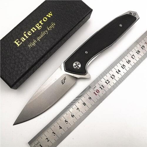 Eafengrow EF961 D2 Blade Micarta Handle Ball Bearing Flipper Open Utility Outdoor Camping Hunting EDC Pocket Folding Knife