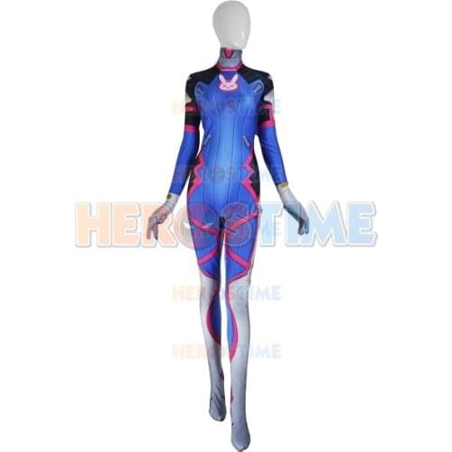 D.Va Cosplay Costume Classic Hana Song DVA Plugsuit Superhero Halloween Bodysuit Adults Kids Zentai Second Skin Suit