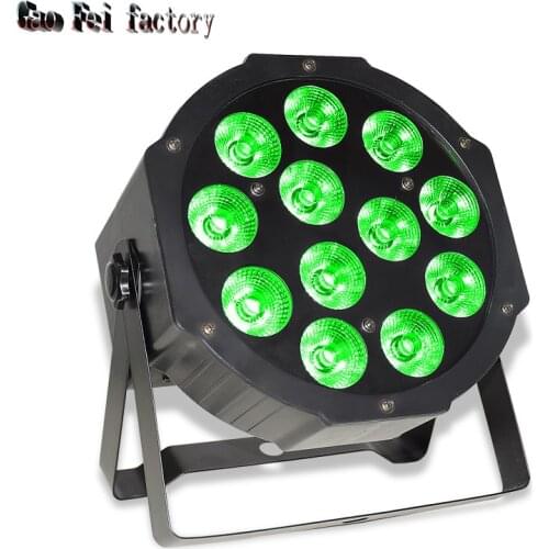 LED FLat Par 12X12W RGBW 4In1 Lyre Wash Light Slimpar Sound Activated DJ Lights For Disco Club Party Stage Dance Floor