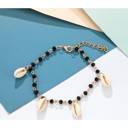 Girls Summer Beach Anklet Fashion Shell Decor Beaded Charm Anklet Foot Chain For Women