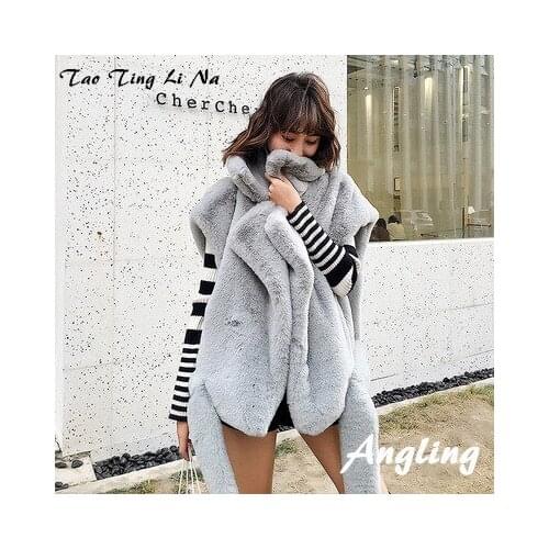 Top brand Style High-end New Fashion Women Faux Fur Coat 19C27 high quality