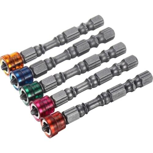 5Pcs S2 Alloy PH2 Phillips Single Head Magnetic Screwdriver Bits Anti-Slip 1/4 Inch Hex Shank Drywall Electric Screwdriver Tools