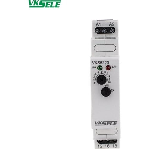VKS5220 DPDT 5A 16A 12V 24V 110V 220V 240V AC DC Modular timer delay switch
