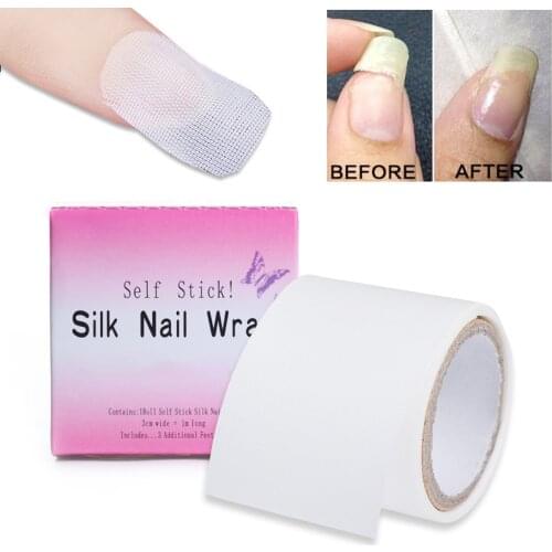 Nail Wraps Reinforce Fiberglass Adhesive Silk White UV Gel Acrylic Nail Protector Building Extension Form Nail Art Tools