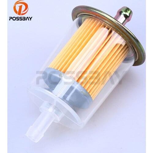 POSSBAY ABS Copper Universal Motorcycle Oil Fuel Filter Petrol Gas Gasoline Liquid Fuel Filter Motos Bike Fuel Oil Filter