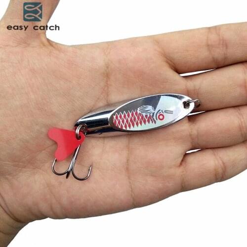 Easy Catch 10pcs 20g Hard Metal Spoon Fishing Lures Saltwater Fishing China Silver Jig Trout Spinner Bait Fishing Blade Wobblers