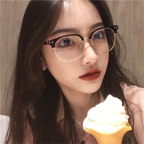 Vazrobe Transparent Glasses Women Male Unisex Eyeglasses Frames Female Semi Rimless Spectacles for Prescription Reading Glasses