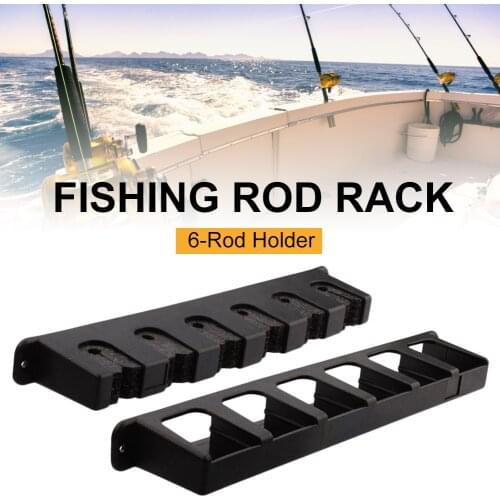 Fishing Rod Rack Vertical Wall Mount 6 Rod Holder Rack Fishing Pole Display Stand Fishing Accessories with 4 Mounting Screws