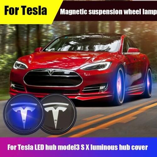 For Tesla Model S X 3 Y LED Wheel Hub Lamp Luminous Wheel Hub Cover Special Purpose For Car Modification Hub Cap Light Cover