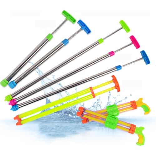 Outdoor Fun Summer Pulling type Water Cannon Stainless Steel Swim Sprayer Toy For Kids Children Beach Water Guns Water Shooter