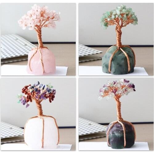 Yoga Energy Pendulum Natural Stone Crystal Lucky Fortune Tree Of Life Amulet Charms Healing Meditation Jewelry Home Decoration