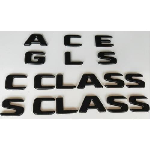 Black Letters Emblems Badges for Mercedes Benz AMG A B C E G M S GLA GLB GLC GLE GLS CLA CLS CL SL SLC ML V GL SLK CLK GLK CLASS