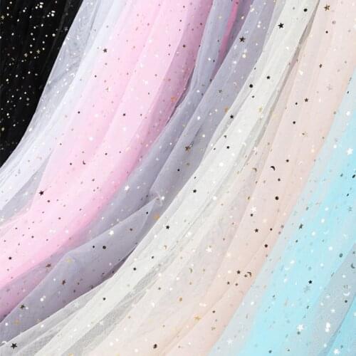 Star Yarn Fabric Starry Sky Yarn Net Yarn Pink Background Cloth Net Red Nail Art Photo Lace Yarn Sequin Gauze Fabrics by Meter