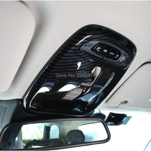 For VOLVO XC40 XC 40 2018 2019 2020 ABS Carbon Fibre/Chrome Car front reading Lampshade panel Car Accessories 1pcs