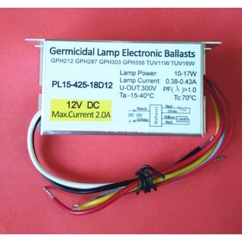DC12V power supply UV lamp ballast PL15-425-18D12 10-17W lamp ballast