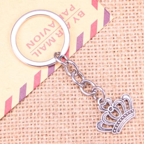 20pcs New Fashion Keychain 22x18mm imperial royal crown Pendants DIY Men Jewelry Car Key Chain Ring Holder Souvenir For Gift