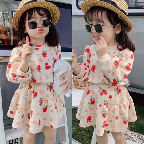 2021 Girls' Clothing Sets Girls' Autumn Winter Clothes 2021 New Long Sleeve SweaterTop+Skirt Baby Children Two-Piece Kids Suit