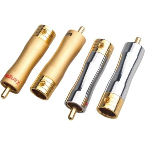 4Pcs Hi-end Pure Copper RCA Plug Gold / Nickel Plated Shell HiFi Audio Adapter