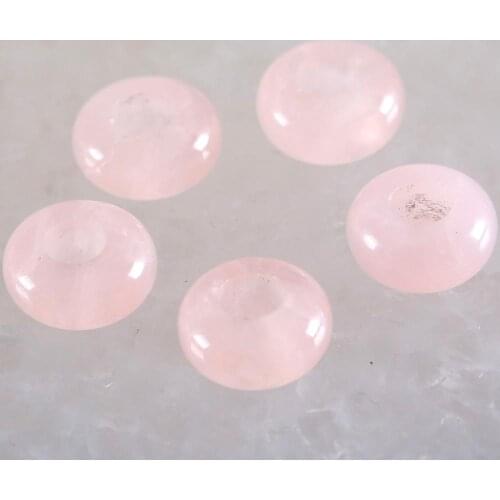 5Pcs Big Hole Beads Natural Stone 14mm Spacer Bead For Jewelry Making Earrings Women Men Ring Gem Pink Crystal Bead K1022