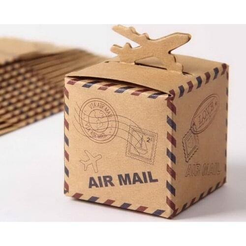50/100pcs Kraft Paper Gift Candy Boxes Baby Shower Decorations Wedding Favors and Gifts Box Compass for Guests Party