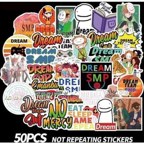 50Pcs Dream Smp Stickers Aesthetic Cartoon Anime Graffiti Suitcase Suitcase Waterproof DIY Stickers