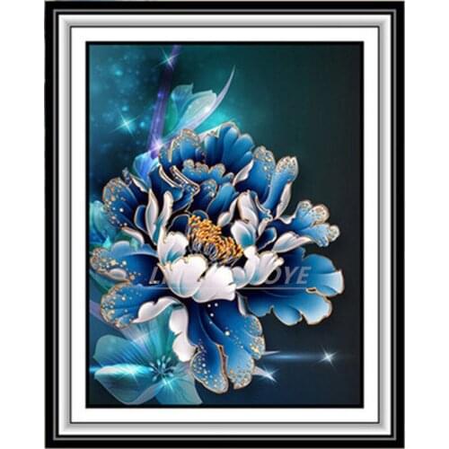 5D Diamond Mosaic Blue flowers Diy Diamond Painting Cross Stitch Full Drill Picture Diamond Embroidery Sale picture Gifts FG1332