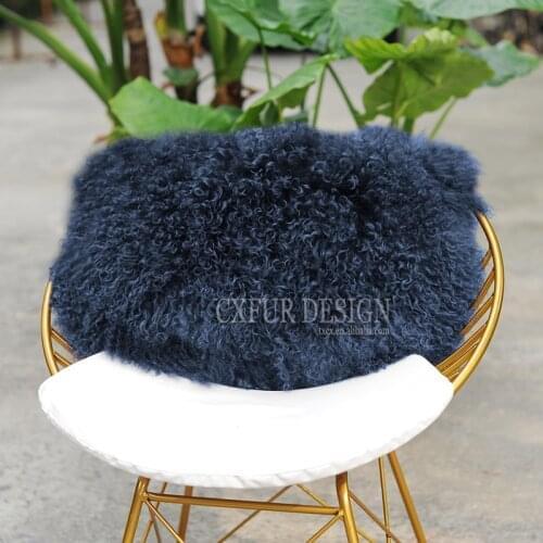 Free Shipping CX-D-01H Home Decor Sofa Cushion Real Mongolian Lamb Fur Cushion Cover