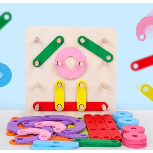 Wooden Letter Number Construction Puzzle Educational Stacking Toy Set Shape Color Sorter Activity Board Sort Game Learning Toy
