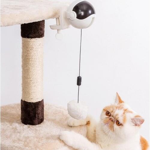 Pet Toy Electric Fun Cat Toy Smart Plush Ball Swing Up Down Automatic Device Pet Supply Cat Supplies Cat Toys 2021