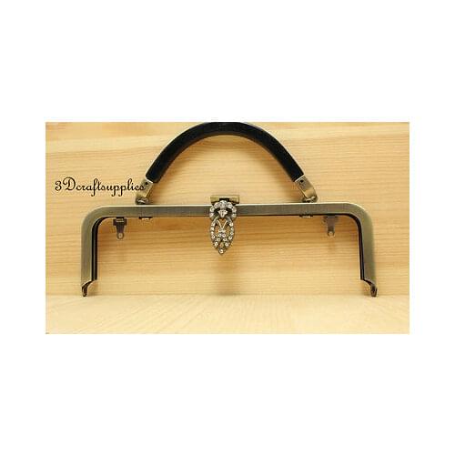 Metal purse frame purse clasp glue on clasp clip anti bronze 7 3/4 inch X 2 1/2 inch D39
