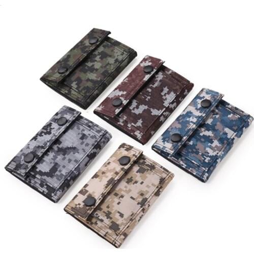 2019 New Men Canvas Clutch Wallet ID Bifold Camouflage Credit Card Holder Retro Coin Purse Card Pouch Mesh Pocket