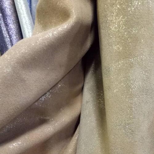 New Arrival Genuine Cowhide Leather Skin Stylish Glitter Suede Nutural Cow Hide Leather Fabric Sewing Material For Furniture