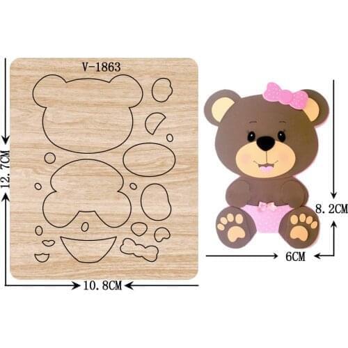 New Bear wooden dies cutting dies for scrapbooking Multiple sizes V-1863